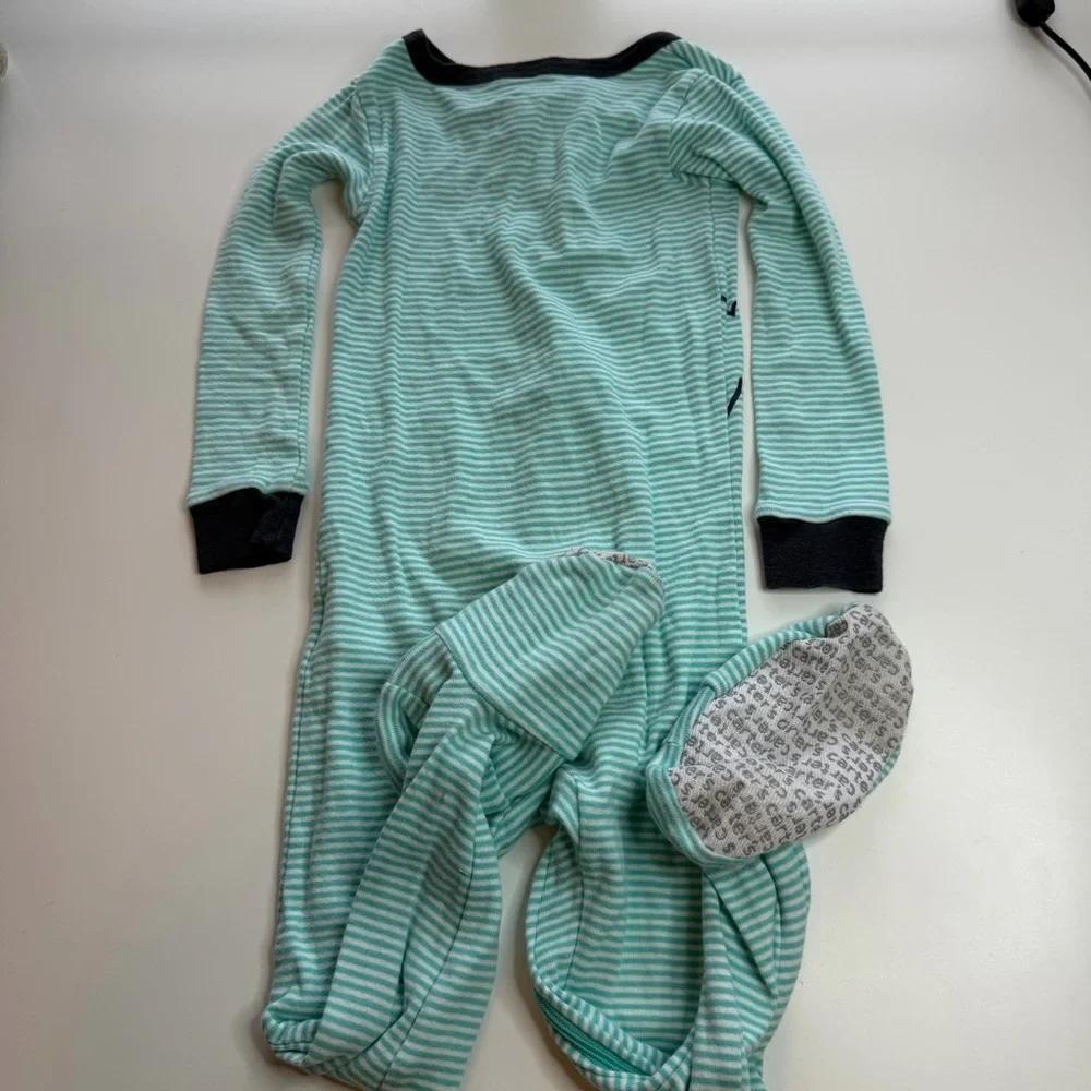 Carter's Mint Striped Bear Footie